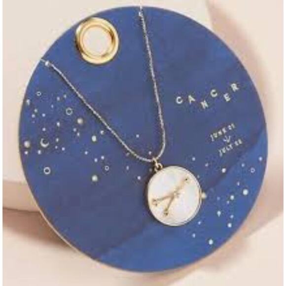 Anthropologie Cancer Zodiac‎ Mother-Of-Pearl Pendant Necklace - Picture 1 of 3